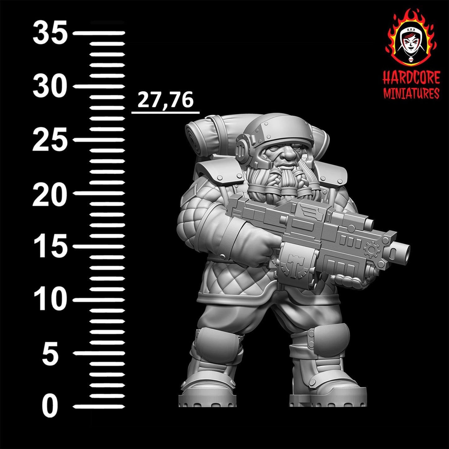Space Dwarves Veterans Bolters 28mm army builder set 1 3d printed minis tableto