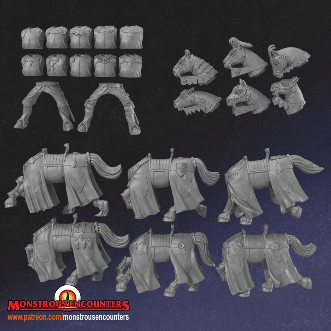 Breton Knights of virtue 28mm army builder 3d printed minis tabletop bretonnia