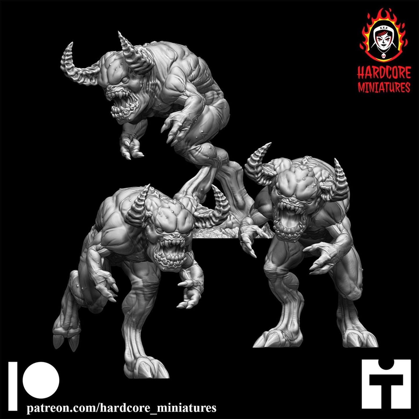 Pink Demons modular Set 32mm dnd miniature pinky doom video game2