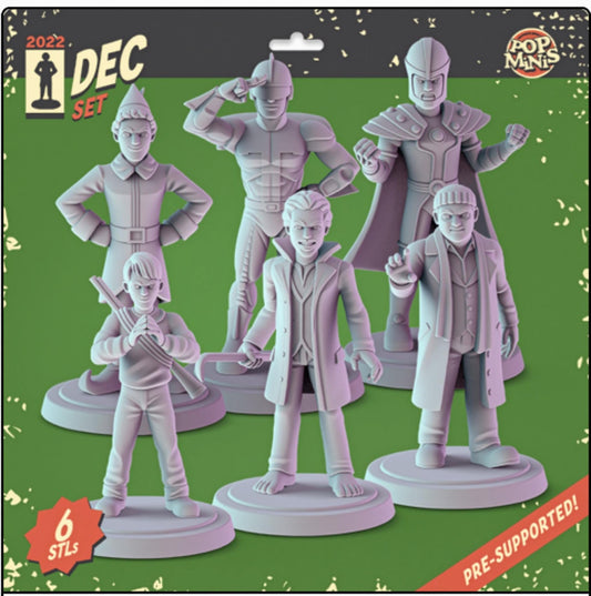 Christmas, holiday Miniatures - complete set 6 x 36mm Dioramas, tabletop RPGs.