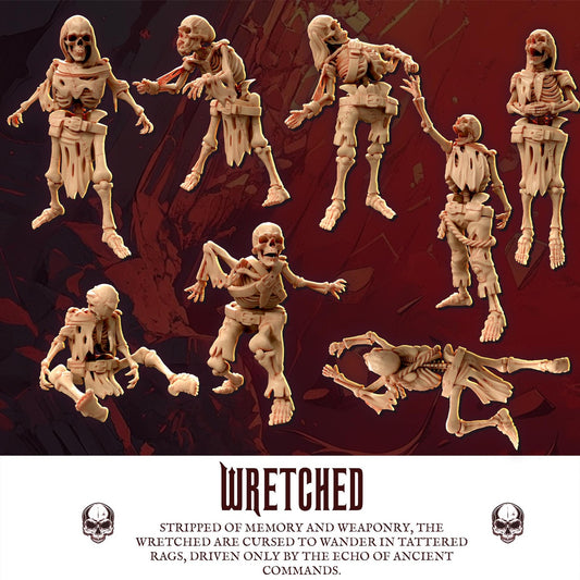 Skeleton Wretched Legion Of Bones : 32mm table top mini army builder undead