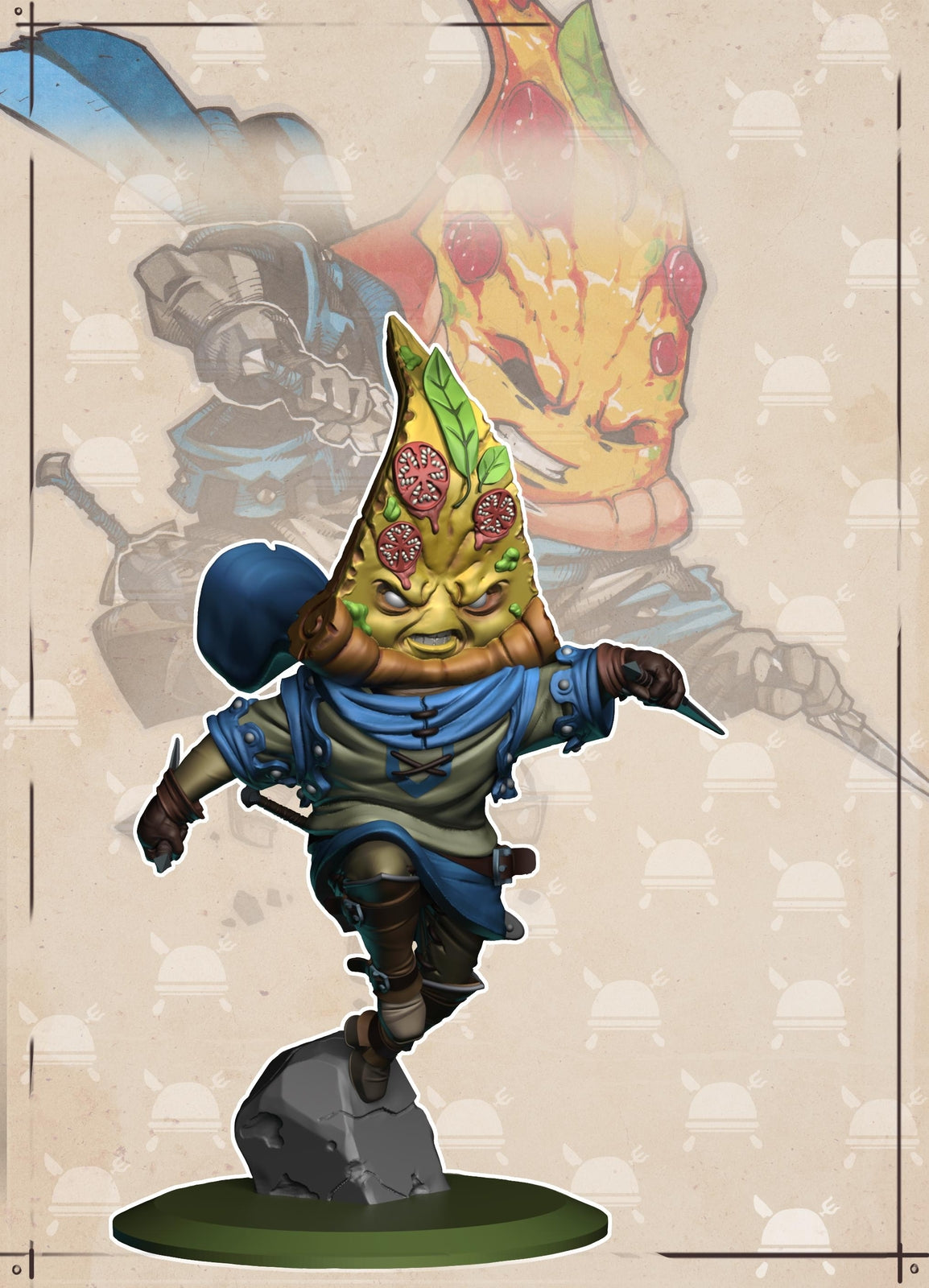Pizza Assassin -- Food Fight! tabletop gaming DnD 32mm | 75MM
