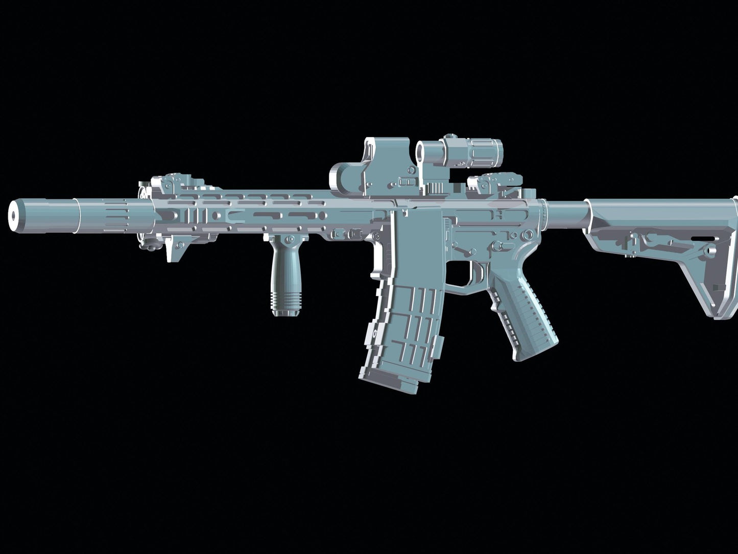 1/12 AR-15 Assault Rifle 2 pack 1:12 Scale Toy Rifles for toy action figures GI