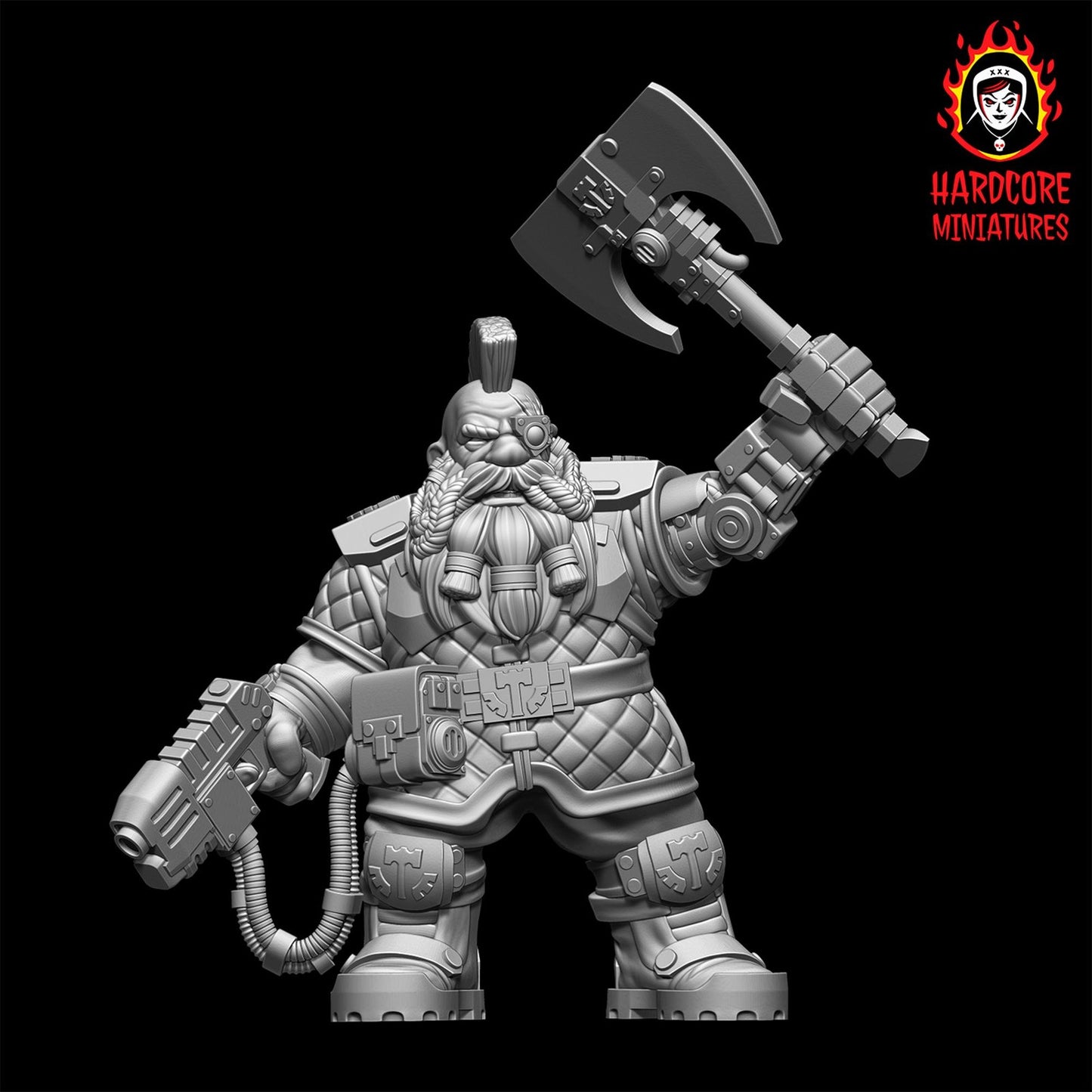 Space Dwarf Sergeant 28mm army builder set 1 3d printed minis tabletop hardcore