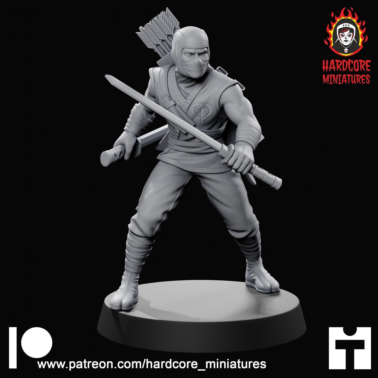 White Storm Ninja 32mm army builder set 1 3d printed minis tabletop hardcore mi