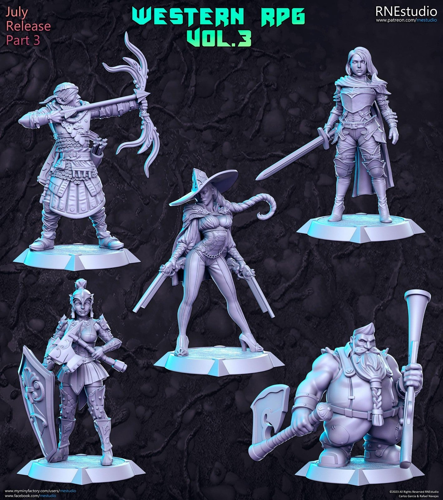 Western RPG Vol 3 Full Set DnD Miniature, Tabletop RPG DnD Mini, D&D Figurines,
