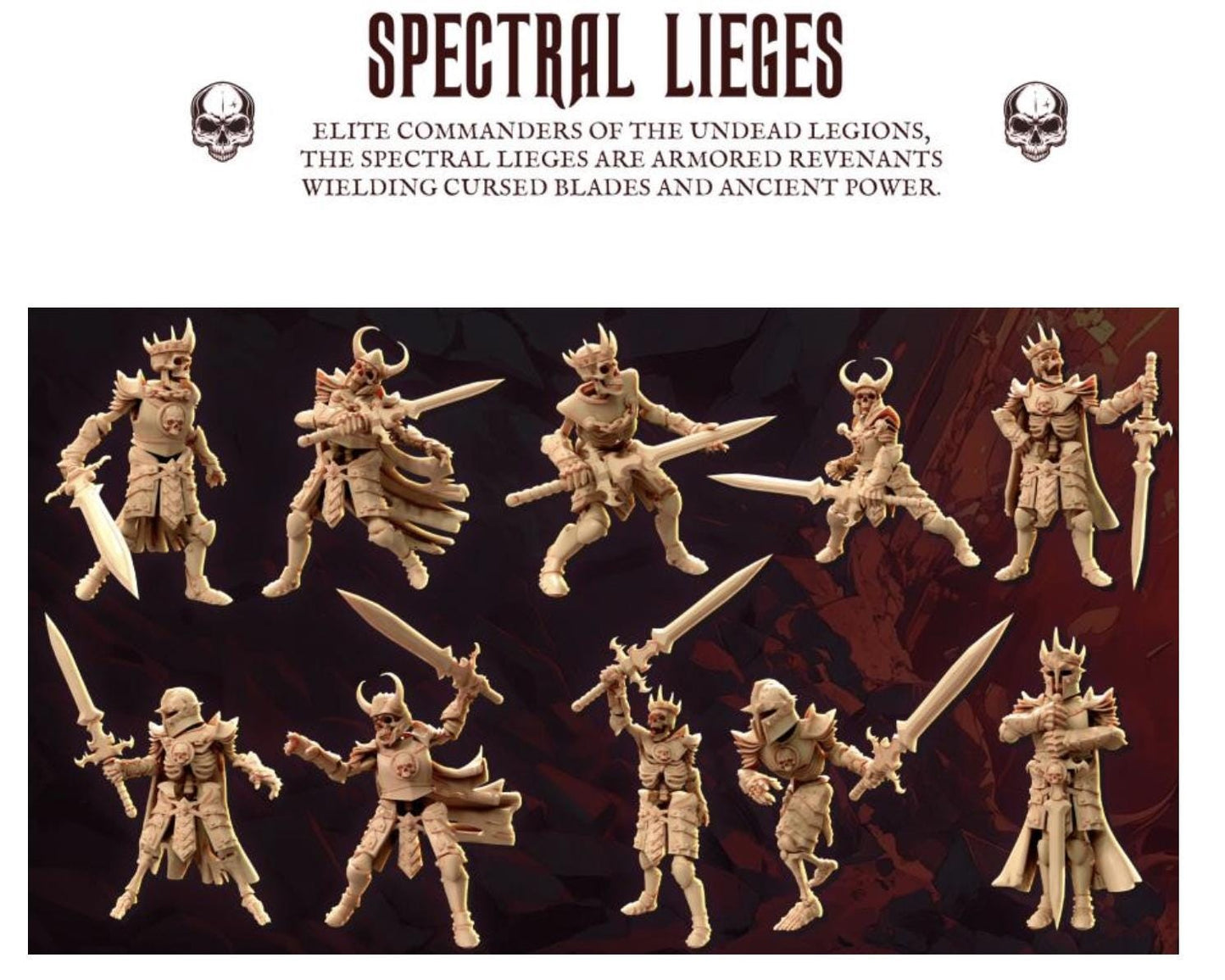 Skeleton Commanders Legion Of Bones : 32mm table top mini army builder Spectral