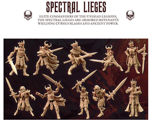 Skeleton Commanders Legion Of Bones : 32mm table top mini army builder Spectral