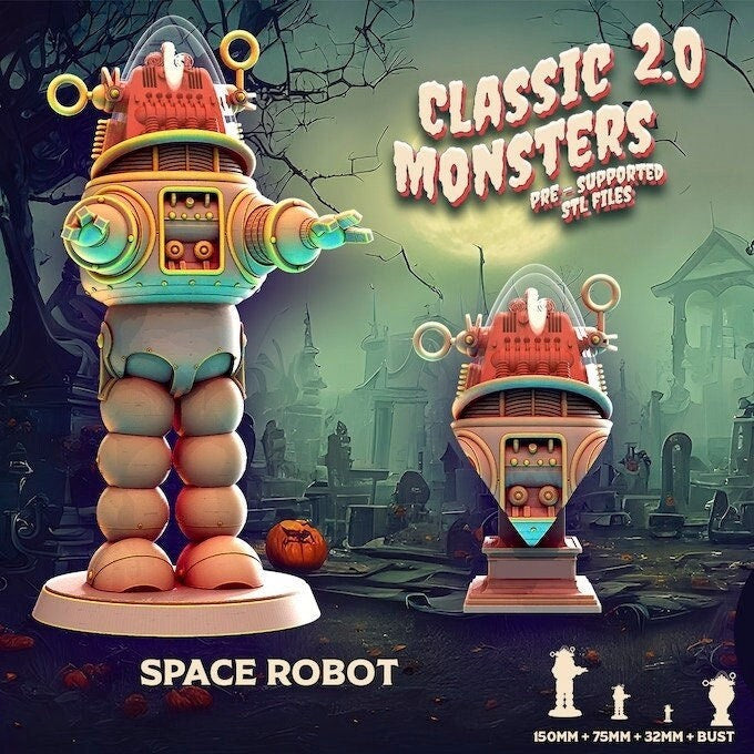 Space Robot | Robot Miniature | Heroes & Beasts | Classic Movie Monsters | DnD