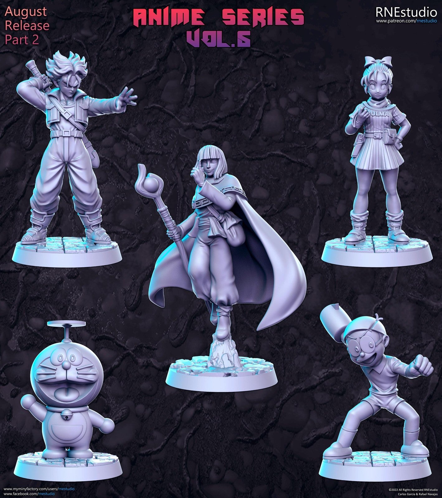 Anime Series Vol 6 Full Set DnD Miniature, Tabletop RPG DnD Mini, D&D Figurines