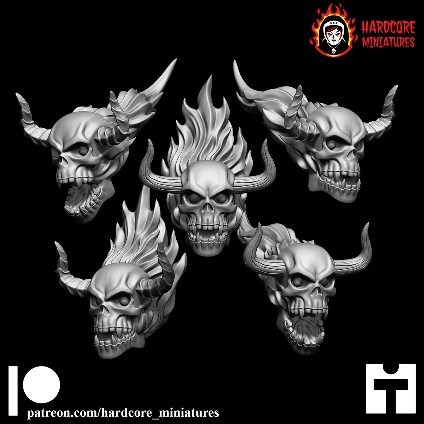 Doom Flaming Skull Demon Lost Souls 32mm dnd miniature doom video game