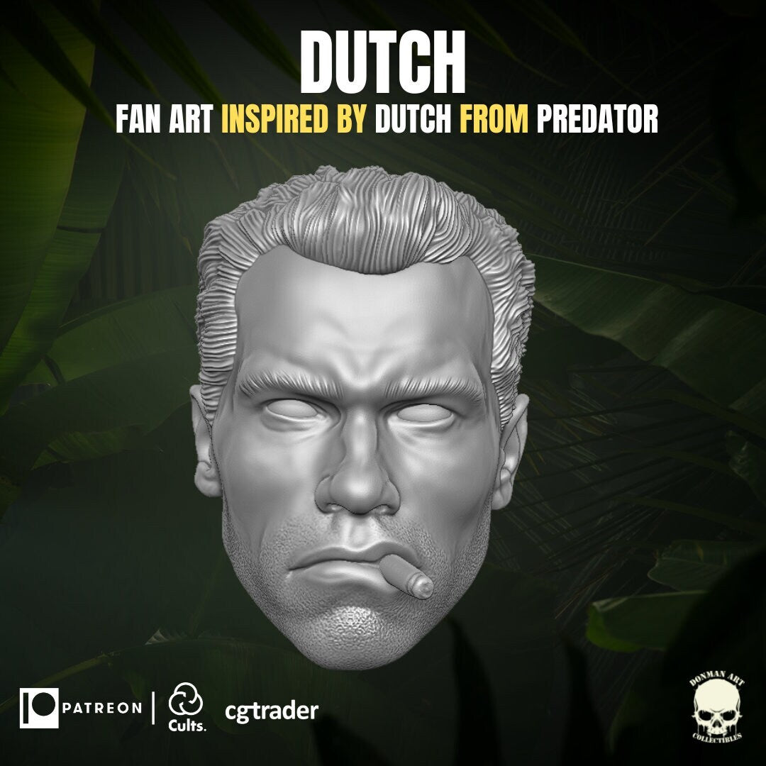 Dutch from Predator Arnold Schwarzenegger head GI Joe Classified 1/12 scale hea