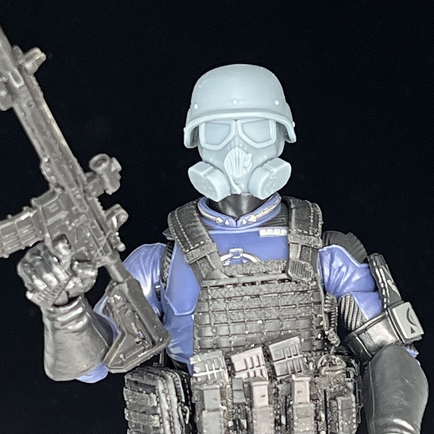 Gas Mask head, Chemical Trooper Tarkov, 6-inch GI Joe Classified, mezco, black