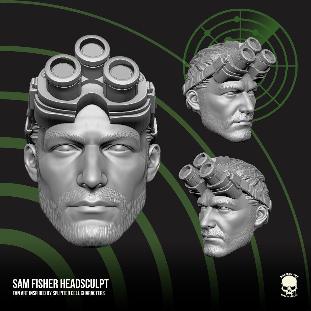 Sam Fisher Splinter Cell Head: 1/12 Scale Unpainted Figure