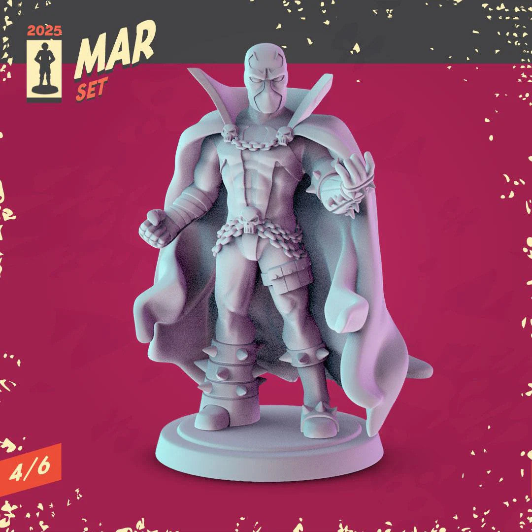 Spawn, Hellboy, V for Vendetta Miniatures: 36mm Resin Diorama Set