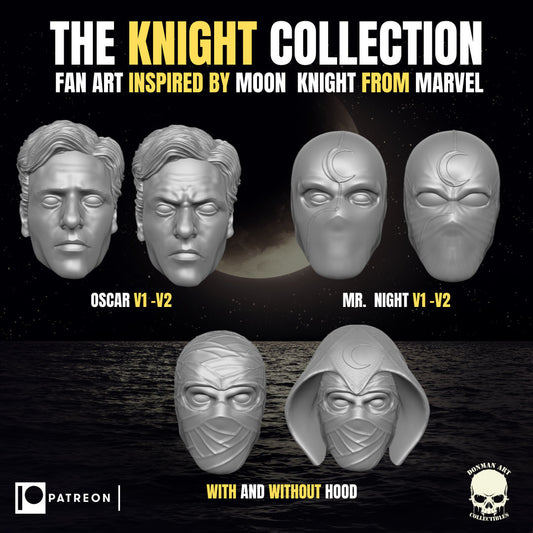 Moon Knight 3D printed head sculpt Marvel Legends 1/12 scale head