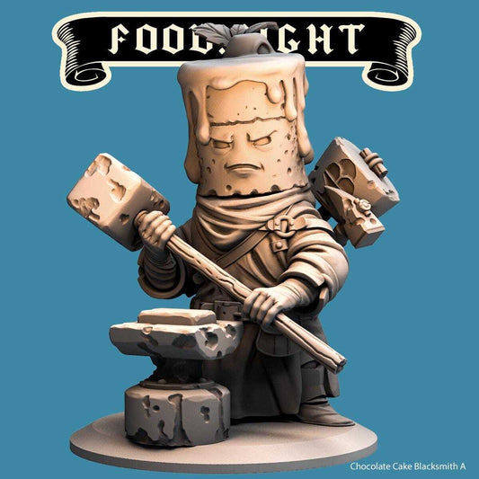 Chocolate Cake Blacksmith -- Food Fight! tabletop gaming DnD 32mm | 75MM