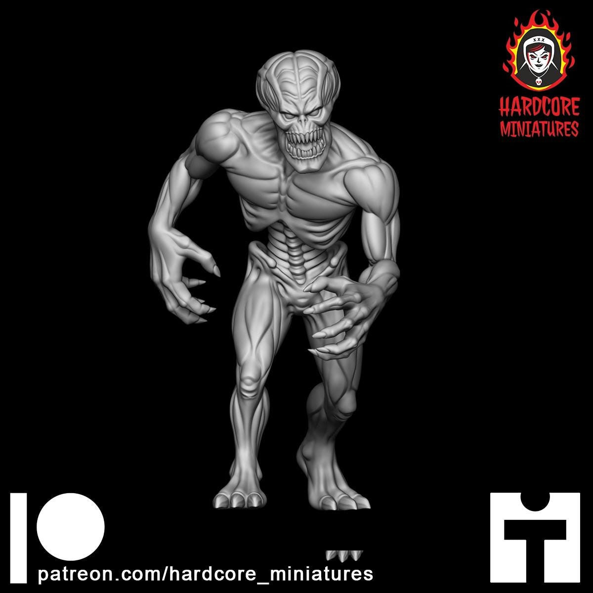walking Archdemon modular 32mm dnd miniature Martian Trooper doom video game