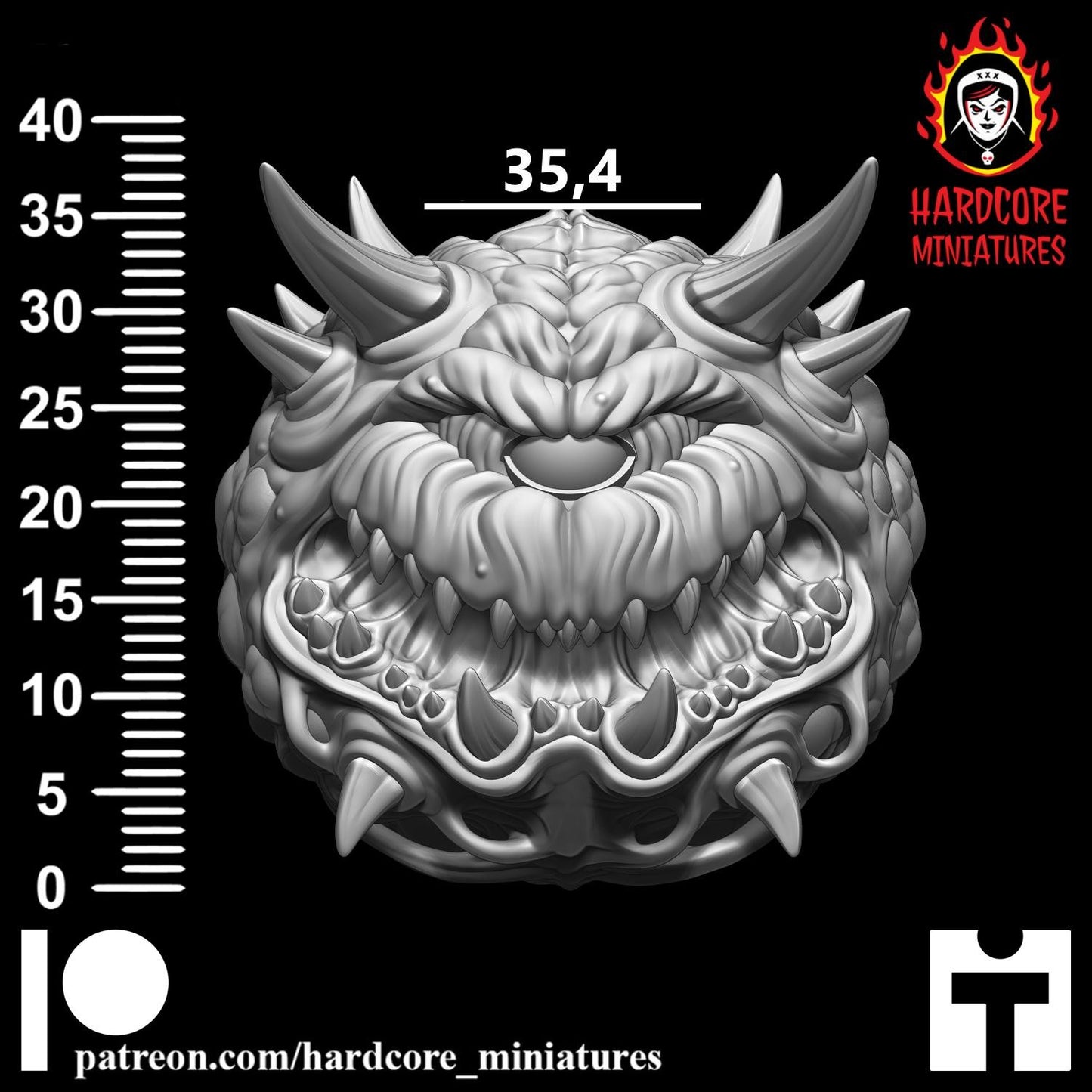 Doom Cacodemon Pain Elemental 32mm dnd miniature doom video game Meatballs2