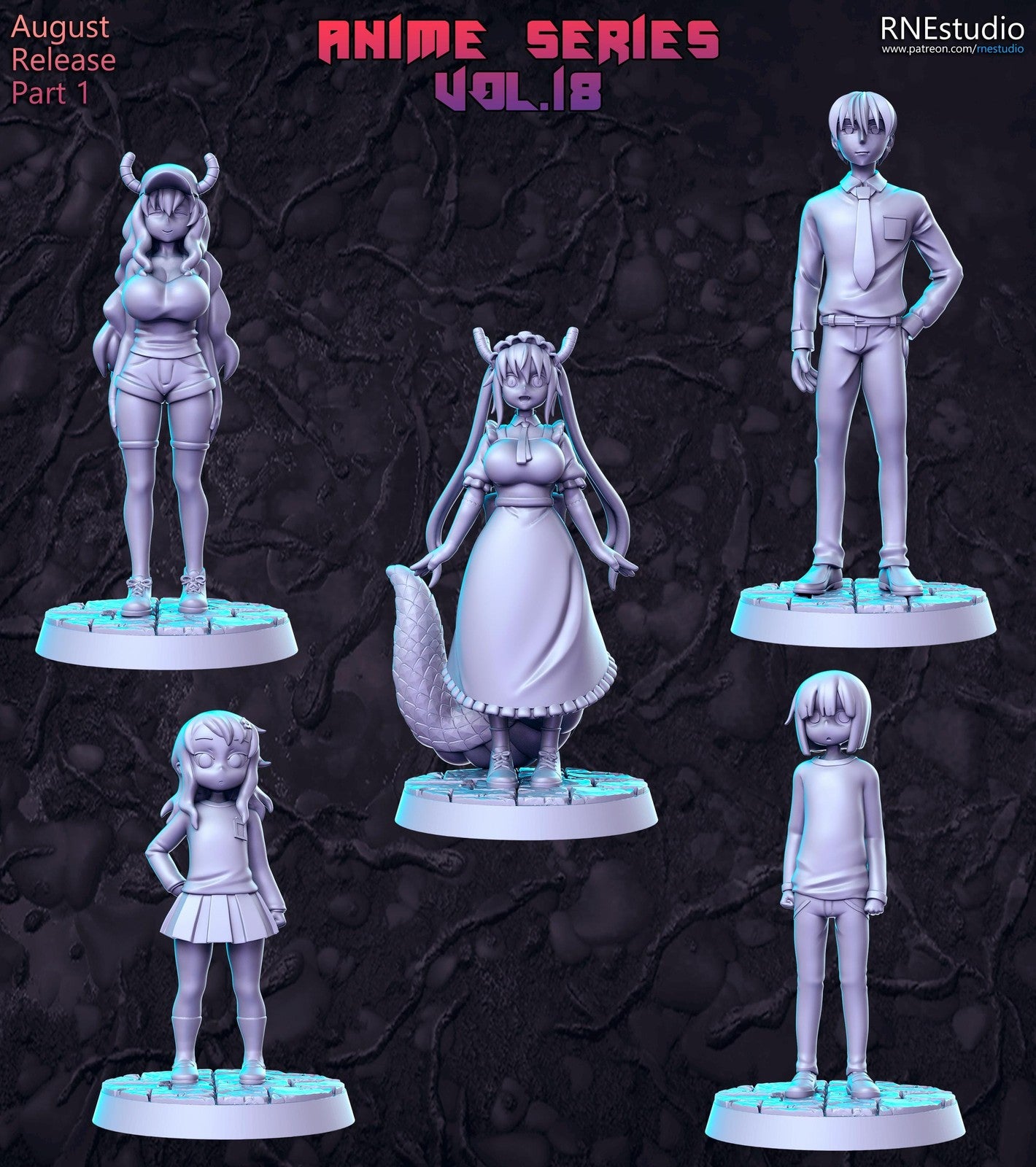 Anime Series Vol 18 Full Set DnD Miniature, Tabletop RPG DnD Mini, D&D Figurine