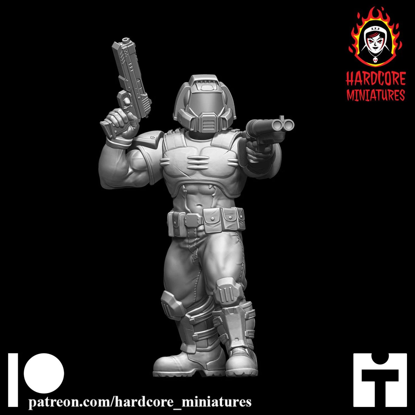 Doomguy 32mm dnd miniature Martian Trooper doom video game2