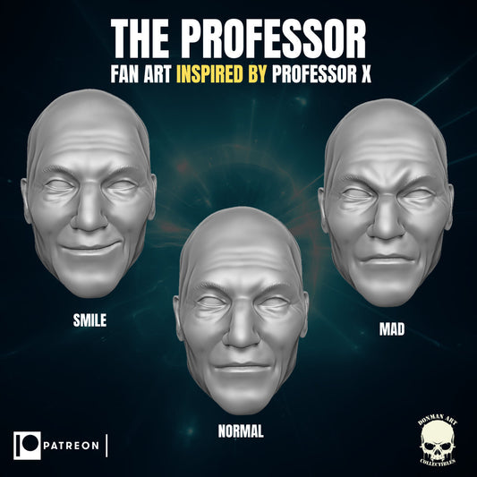 Professor X 1:12 scale heads, resin 3d printed 6" action figure custom hea