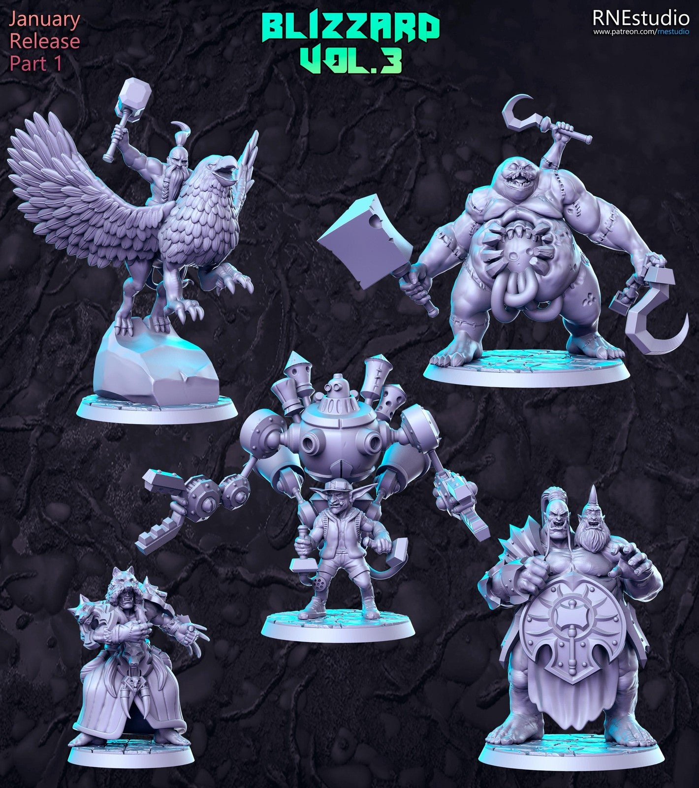 Blizzard Vol 3 Full Set DnD Miniature, Tabletop RPG DnD Mini, D&D Figurines, Fa