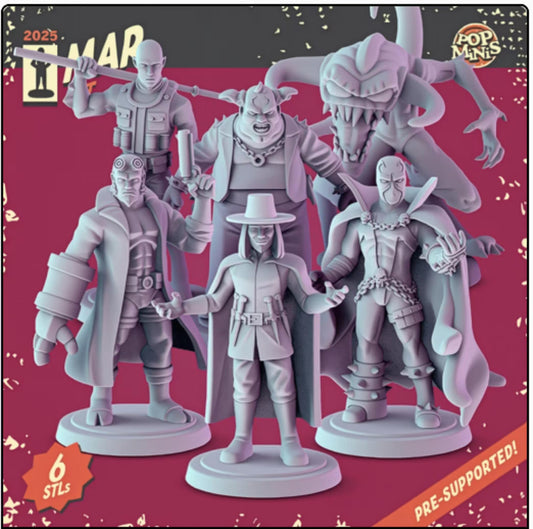 Spawn, Hellboy, V for Vendetta Miniatures: 36mm Resin Diorama Set