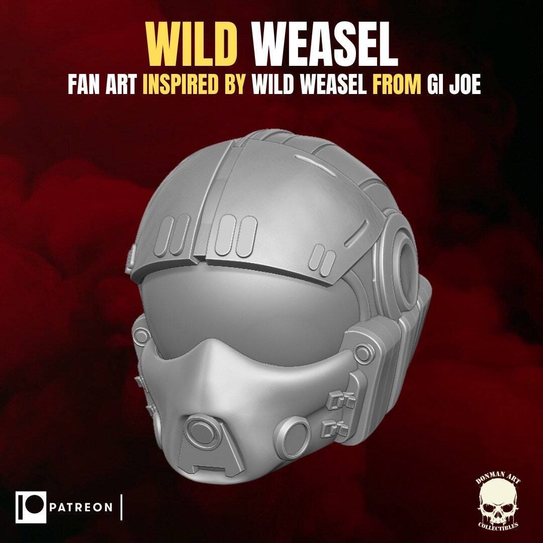 Wild Weasel G.I. Joe 1:12 head sculpt 3d printed resin