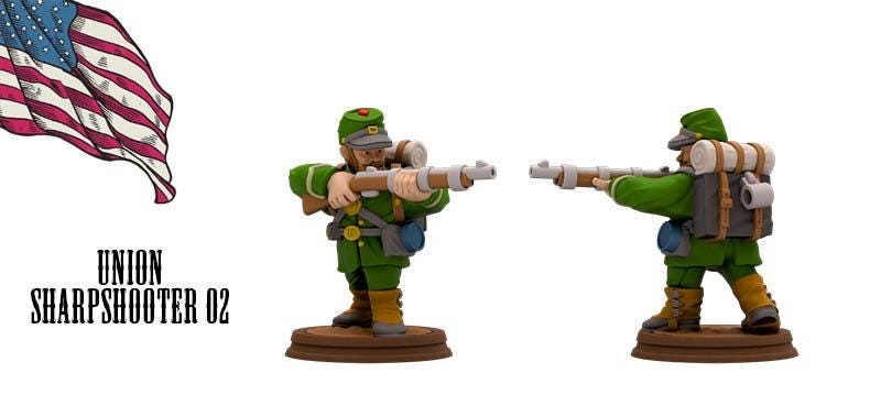 Union sharpshooters American Civil War Set DnD Miniature, Tabletop RPG, D&D Fig