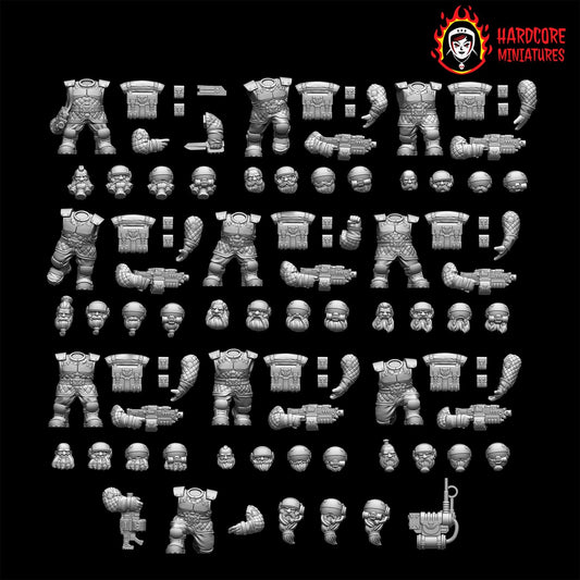 Space Dwarves Veterans Bolters 28mm army builder set 1 3d printed minis tableto
