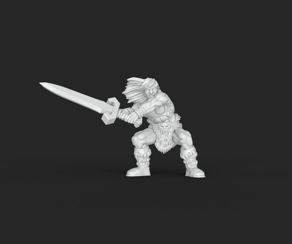 HeroQuest barbarians - Miniatures Unpainted 32mm Dungeons and Dragons
