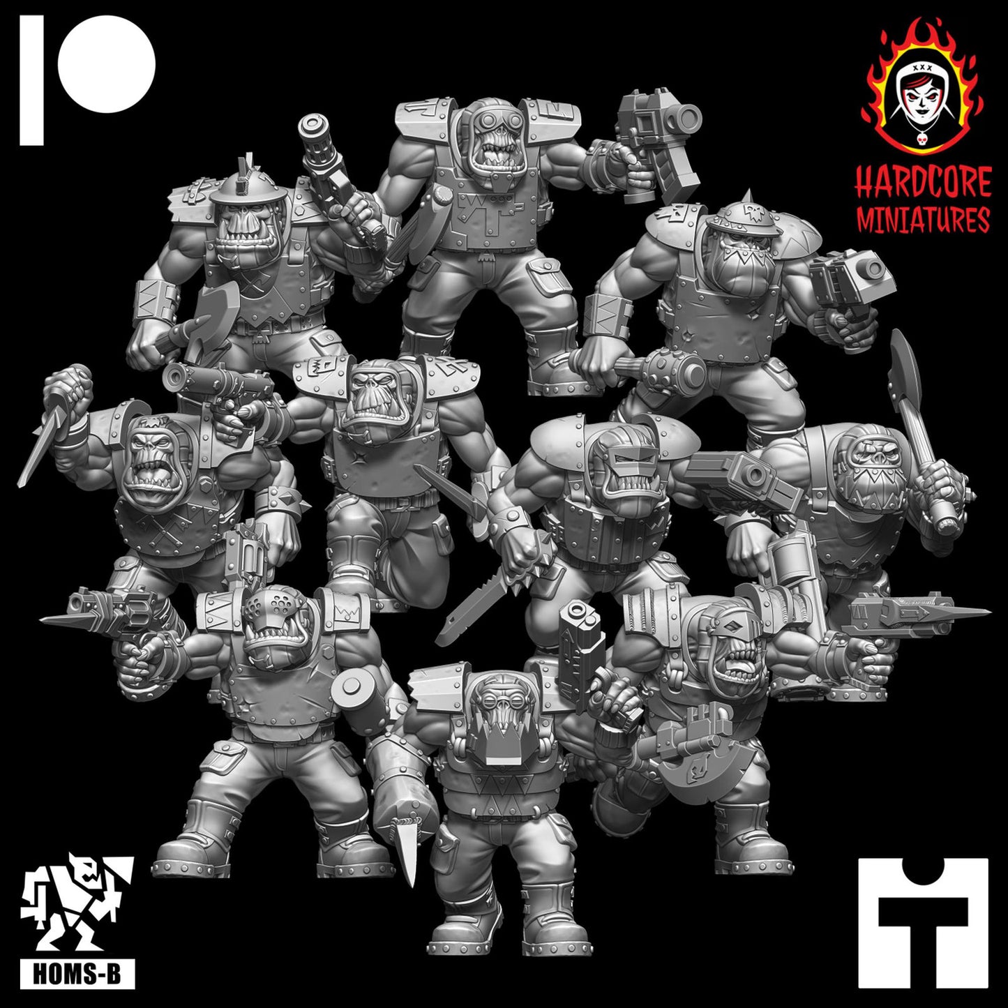 Brit Orcs Trench Raiders Slugga Boyz 28mm army builder set 1 3d printed minis t