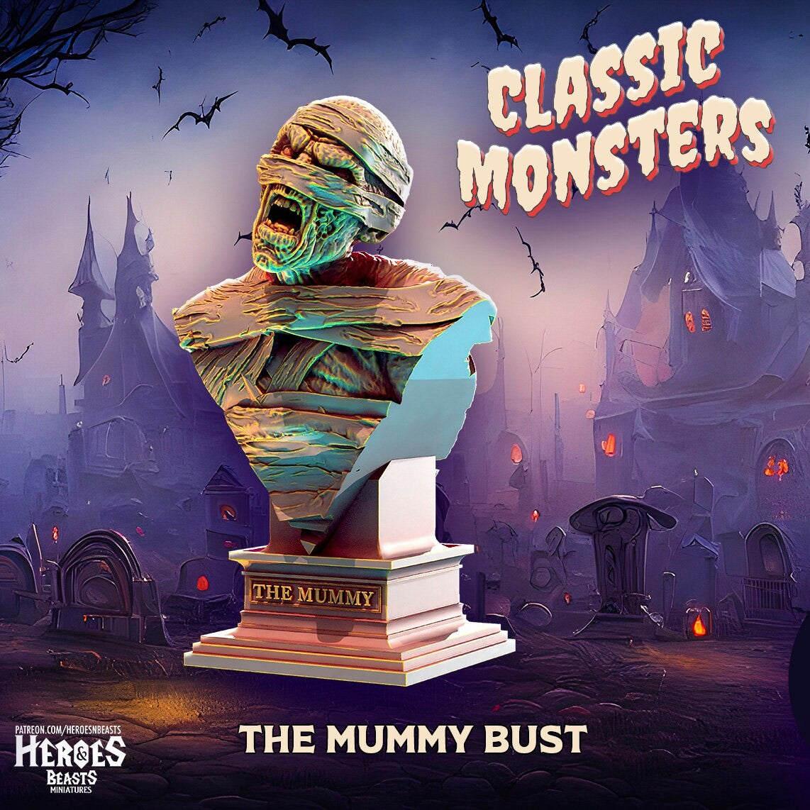 The Mummy | Miniature | Heroes & Beasts | Classic Movie Monsters | DnD | Tablet
