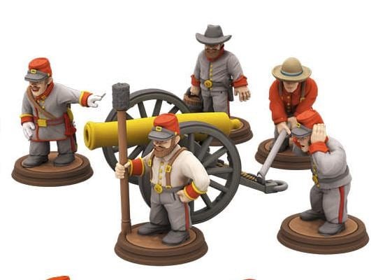 Confederate cannon Artillery American Civil War Set DnD Miniature, Tabletop RPG