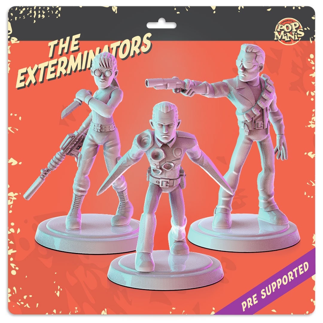 Terminator 2 3d printed minis Popmini 34mm tabletop DND gaming