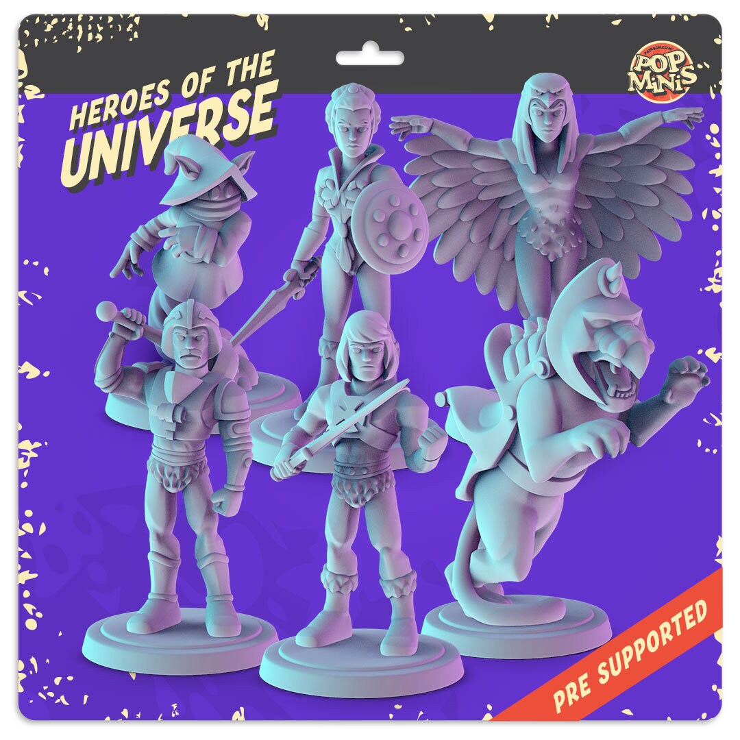 Masters of the Universe 36mm table top mini's He-Man, Orko MOTU