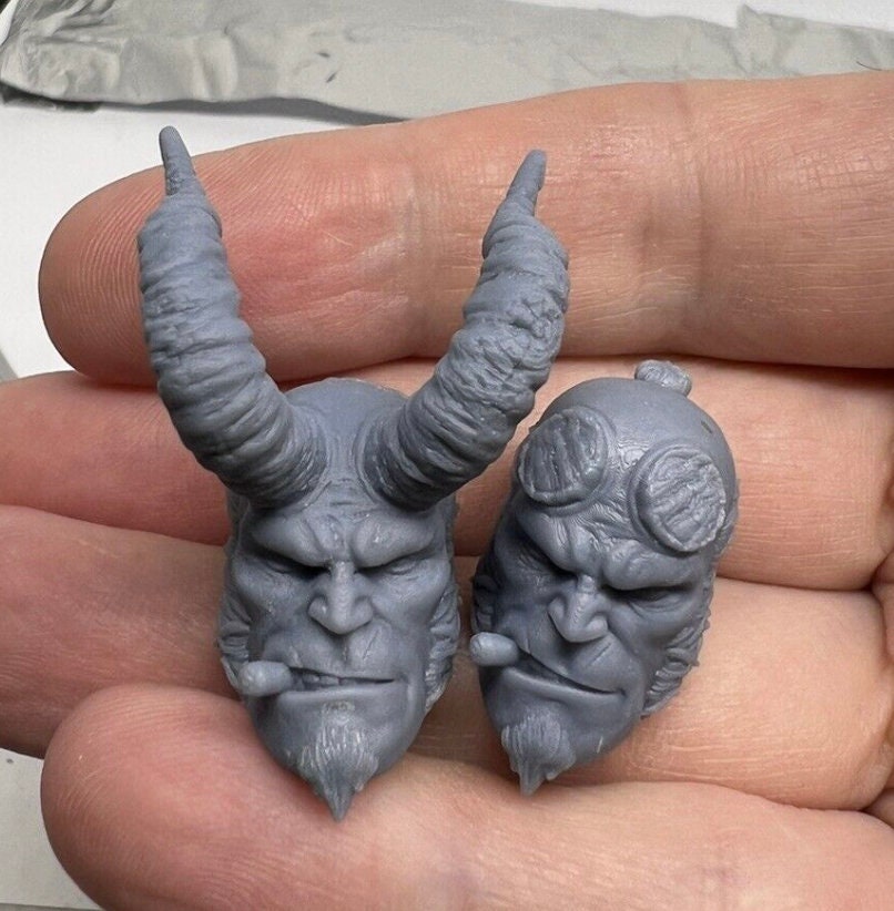 HellBoy custom 6" action figure custom head set mezco one12, 1000toys, Figma, c