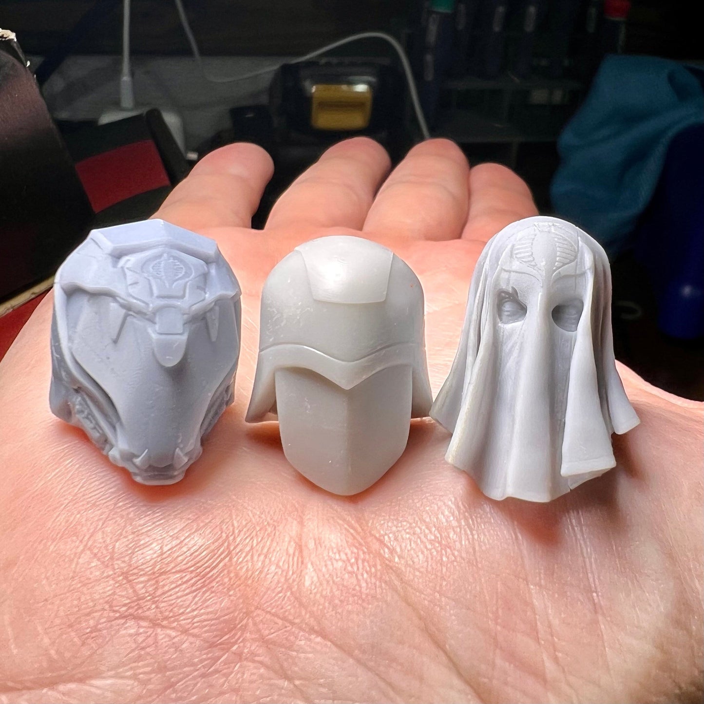 GI Joe Cobra Commander Custom Head Set 6" - Hooded, Classic, Movie Edition