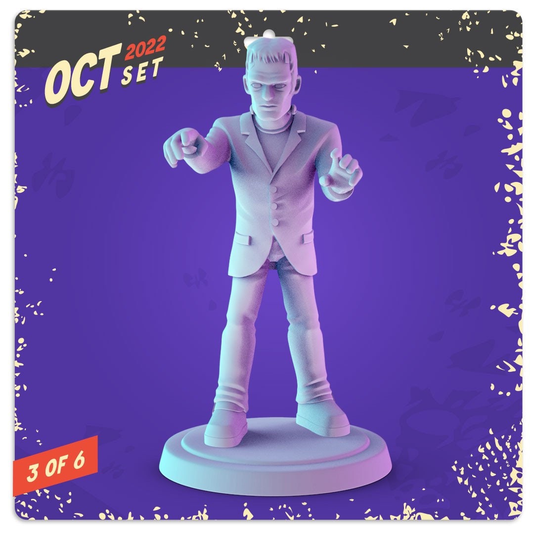 Classic horror Monsters 34mm tabletop mini's Dracula, Frankenstein, creature fr