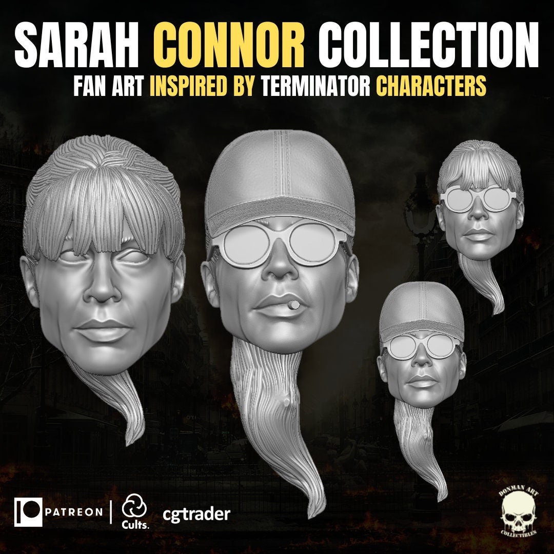 Sarah Connor Terminator Head for 6 inch figures GI Joe Classified, mezco, neca,