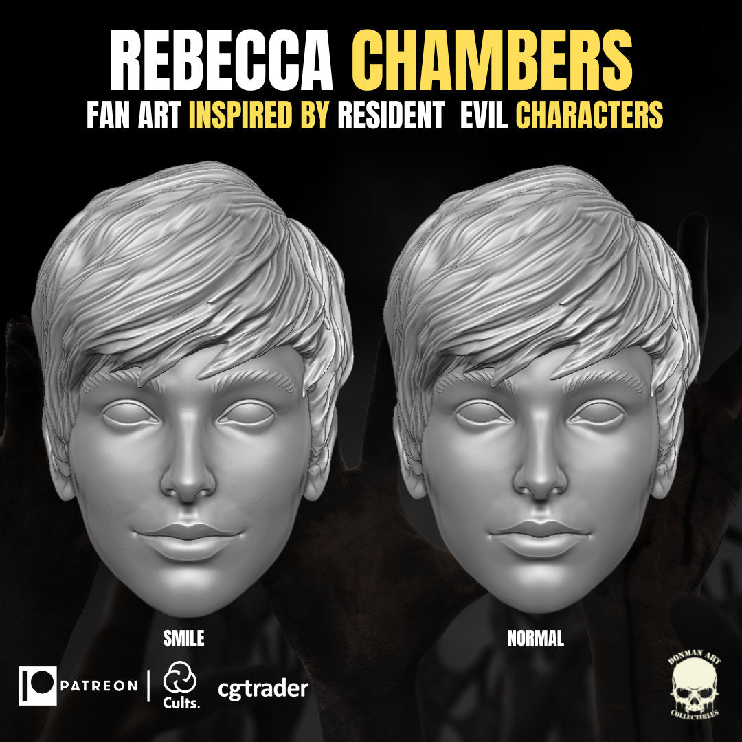 Rebecca Chambers, Resident Evil head sculpt GI Joe Classified 1/12 scale head u