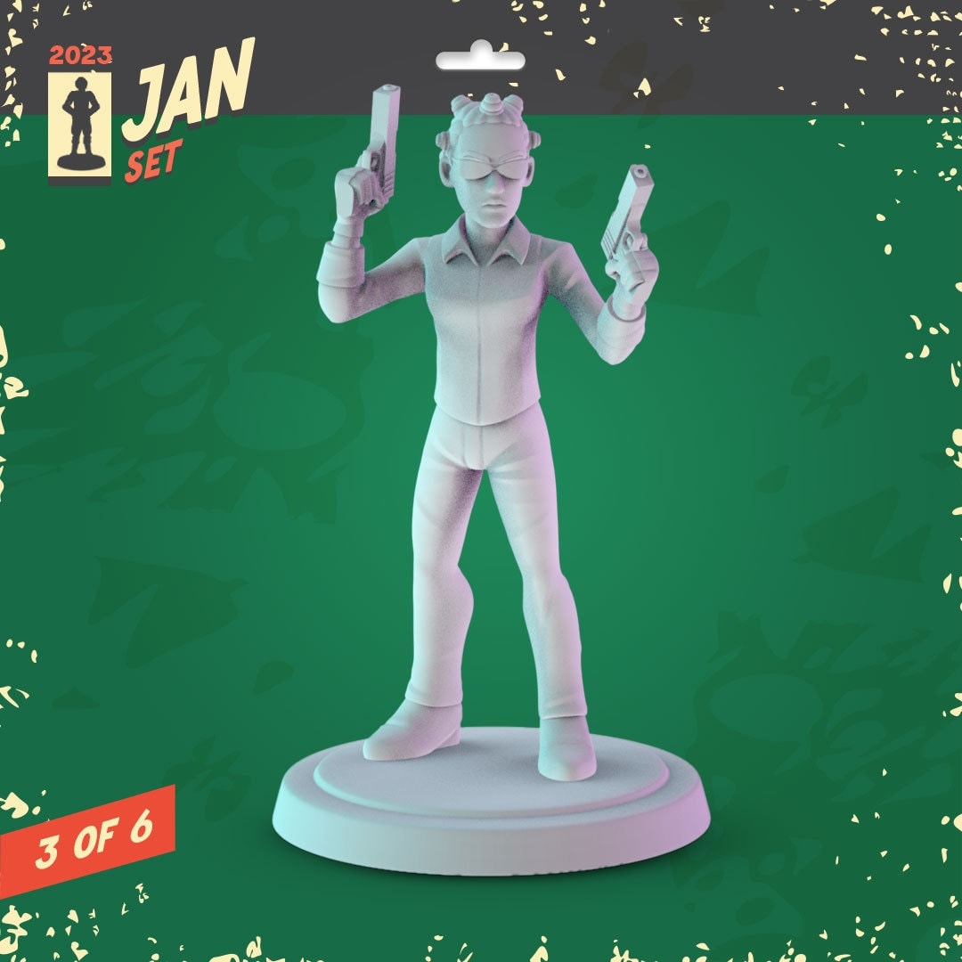 The Matrix 3d printed mini's Popmini 36mm pop culture DnD gaming
