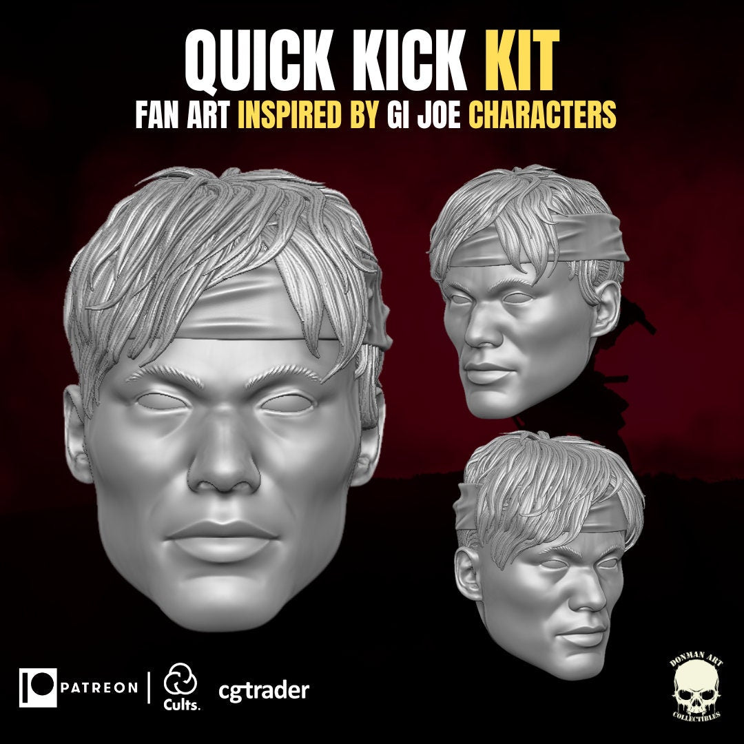 GI Joe Quick Kick kit, head sculpt and weapons GI Joe Classified 1/12 scale hea
