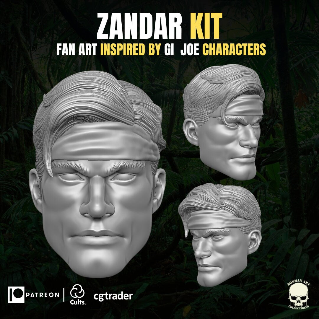 GI Joe Zandar Kit, dreadnoks head sculpt GI Joe Classified 1/12 scale head unpa