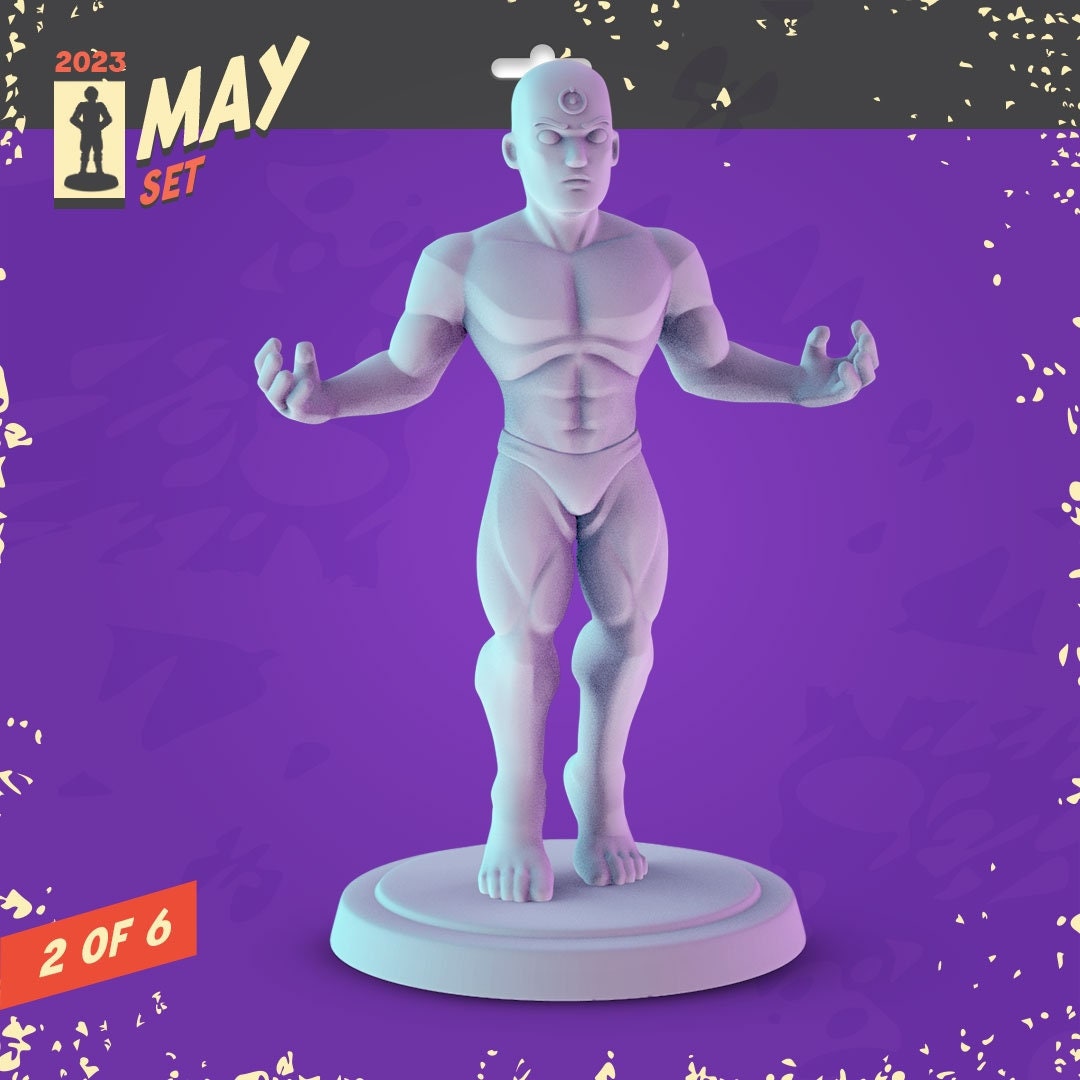 Watchmen 34mm tabletop mini's Dr. Manhattan, The comedian, Rorschach, nite