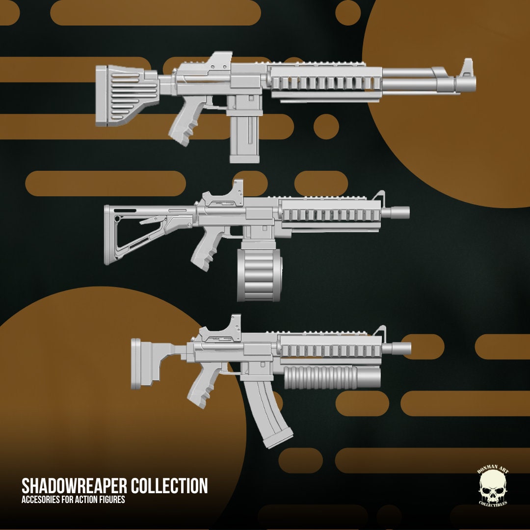 Shadow Reaper Gun set 1/12 rifle Marvel Legends GI Joe classified 1:12 mezco ac