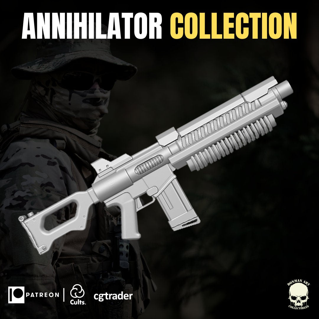Annihilator Gun set 1/12 rifle Marvel Legends GI Joe classified 1:12 mezco acti