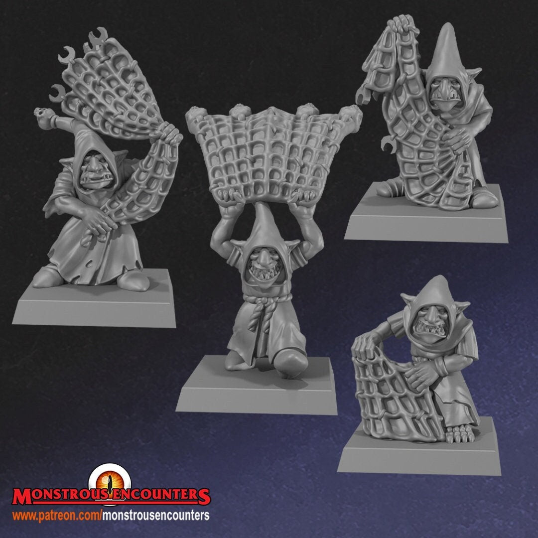 Cave Goblin Catchers 28mm 32mm 3d printed minis tabletop bretonnia oldhammer