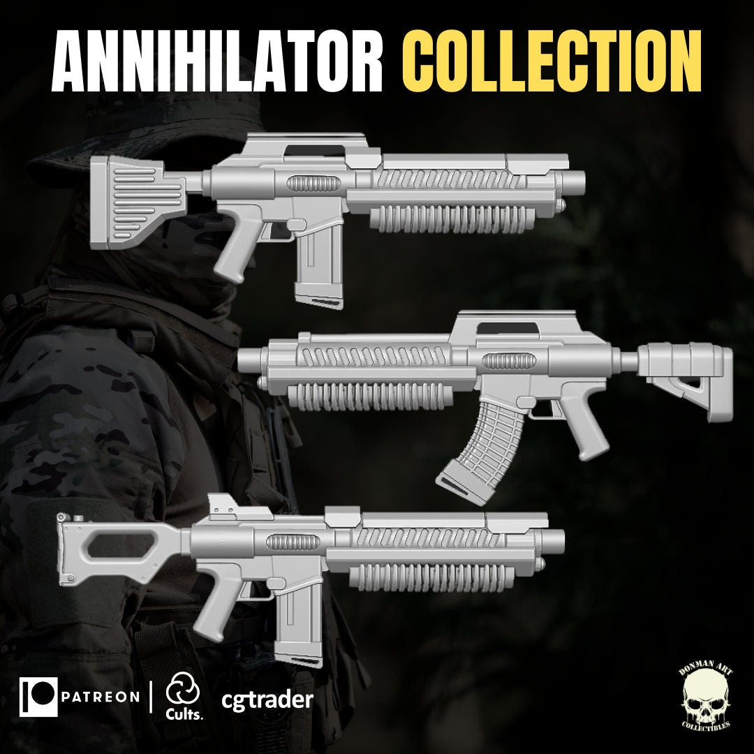 Annihilator Gun set 1/12 rifle Marvel Legends GI Joe classified 1:12 mezco acti